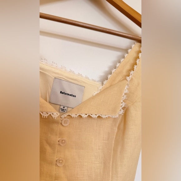 Reformation Viola Linen Top in Sugar. Brand new without tags, never worn. - Picture 8 of 12